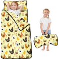 thumbnail image 1 of Rooster and Basket Yellow Pattern Teens Toddler Nap Mat with Pillow, Sleeping Mat Bag for Preschool Daycare 51"x22", 1 of 6