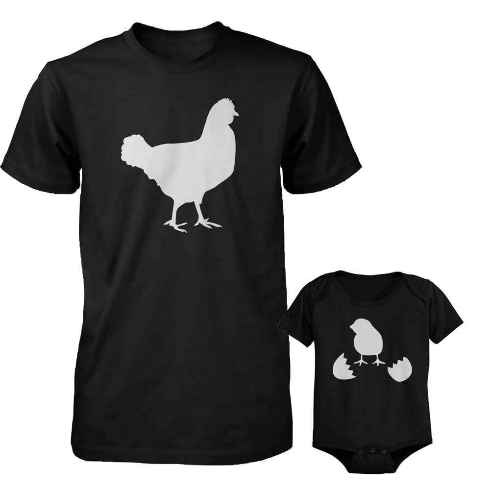 Rooster and Chick Dad and Baby Matching Shirt and Bodysuit