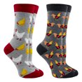 thumbnail image 1 of Rooster and Chicken Socks 2-Pack (Gray Heather/Charcoal Heather, Medium), 1 of 3