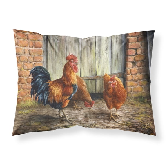 Rooster and Chickens by Daphne Baxter Fabric Standard Pillowcase