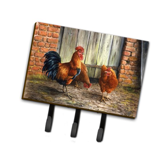 Rooster and Chickens by Daphne Baxter Leash or Key Holder