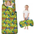thumbnail image 1 of Rooster and Daisy Green Pattern Teens Toddler Nap Mat with Pillow, Sleeping Mat Bag for Preschool Daycare 59"x22", 1 of 6