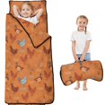 thumbnail image 1 of Rooster and Farm Orange Pattern Teens Toddler Nap Mat with Pillow, Sleeping Mat Bag for Preschool Daycare 59"x22", 1 of 6
