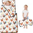 thumbnail image 1 of Rooster and Feather White Pattern Teens Toddler Nap Mat with Pillow, Sleeping Mat Bag for Preschool Daycare 51"x22", 1 of 6