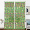 Rooster and Fence Green Pattern Sheer Curtains, Voile Drapes with Dual ...