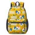 thumbnail image 1 of Rooster and Fence Yellow Pattern 17" School Backpacks for Teens,Waterproof Oxford Fabric,S-Shape Padded Straps for School,Travel,Hiking,Camping, 1 of 6