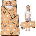 thumbnail image 1 of Rooster and Floral Yellow Pattern Teens Toddler Nap Mat with Pillow, Sleeping Mat Bag for Preschool Daycare 50"x20", 1 of 6