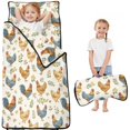 thumbnail image 1 of Rooster and Flower White Pattern Teens Toddler Nap Mat with Pillow, Sleeping Mat Bag for Preschool Daycare 51"x22", 1 of 6