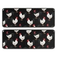 thumbnail image 1 of Rooster and Hen Black Pattern Anti Fatigue Kitchen Rugs Set Of 2, Non Slip Washable Decorative Floor Mats for Sink Laundry and Home Use, 17"x47", 1 of 5