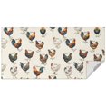 Table Menu App Rooster and Label Cream Pattern Waterproof Tablecloth, Rectangular ...