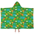 thumbnail image 1 of Rooster and Pumpkin Green Pattern Hooded Bath Towel Wrap for Teens Ages 3 To 12, Soft Lightweight Quick Dry Microfiber Bath Beach Pool, 60"x35", 1 of 6