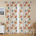 Rooster and Rose Grey Pattern Sheer Curtains, Voile Drapes with Dual ...
