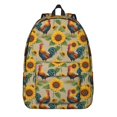 thumbnail image 1 of Rooster and Sunflower Beige Pattern Backpack for School, Cute School Bag with Adjustable Shoulder Straps and Padded Back, 15.7"x11.8"x5.5", 1 of 5