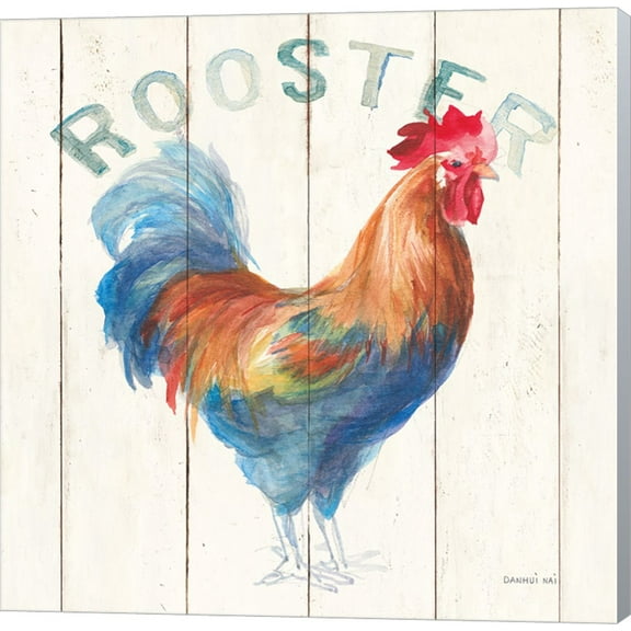 Rooster by Danhui Nai, Canvas Wall Art, 12W x 12H