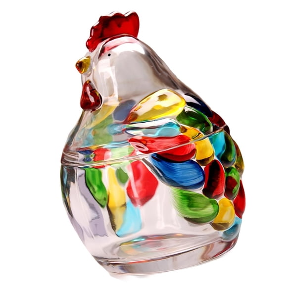 Rooster on Nest Candy Dish with Lid Retro Decorative Bowl Home Decor
