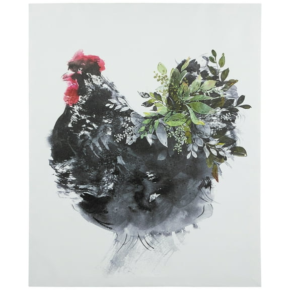 Northlight Rooster with Foliage Canvas Wall Art - 19.5" x 15.75"