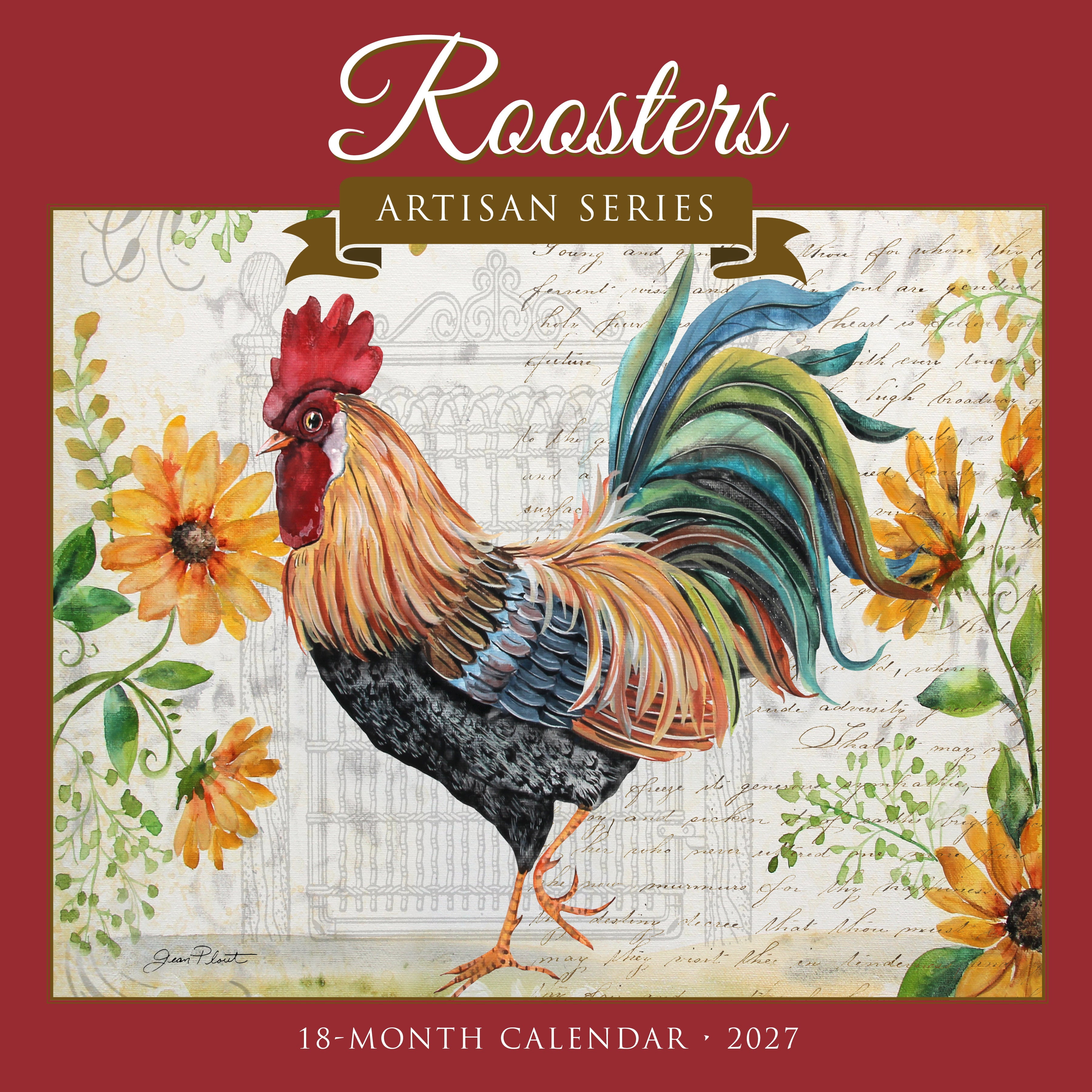 Willow Creek Press, Roosters - Artisan Series 2027 Wall Calendar