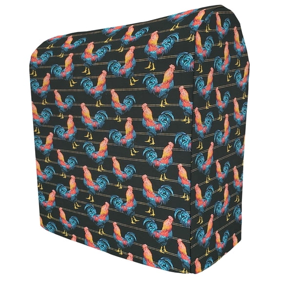 Roosters Cover Compatible with Ninja Slushi Professional Frozen Drink Maker by Penny's Needful Things (Regular) (Roosters on Black)