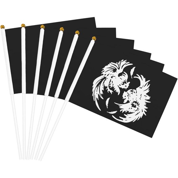 Roosters Fighting Flag 5x8 In Outdoor Decoration Handheld Stick Flags Six Piece