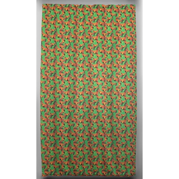 Roosters French Door Curtain Panel with Tie Back by Penny's Needful Things (Unlined) (Green)