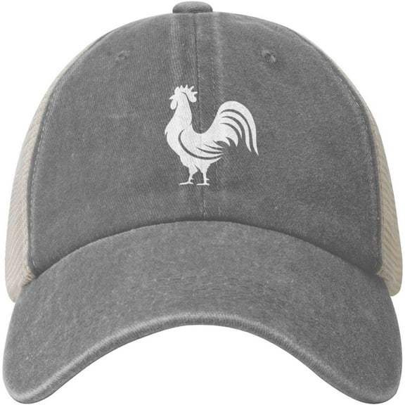 Roosters Hat Mesh Trucker Hats for Men Women Adjustable Vintage Washed Cotton Baseball Cap