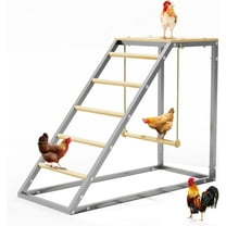 Roosting Bars for Chickens in Coop, Chicken Perch for Coop, Chicken Roosting Bars with Swing and Ladder for Backyard Farm, Easy to Clean, (37.6"x15.7"x27.5")