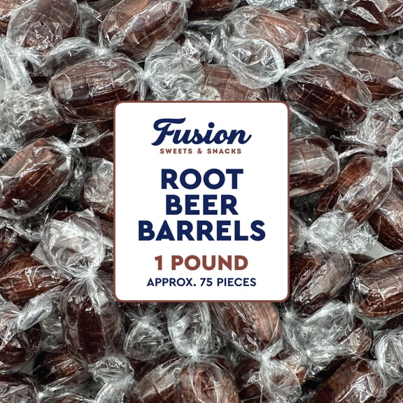 Root Beer Barrels Candy - 1 Pound Bulk Bag (Approx. 75 Pieces) - Old Fashioned Individually Wrapped Rootbeer Hard Candies