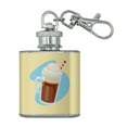 thumbnail image 1 of Root Beer Float Stainless Steel 1oz Mini Flask Key Chain, 1 of 3