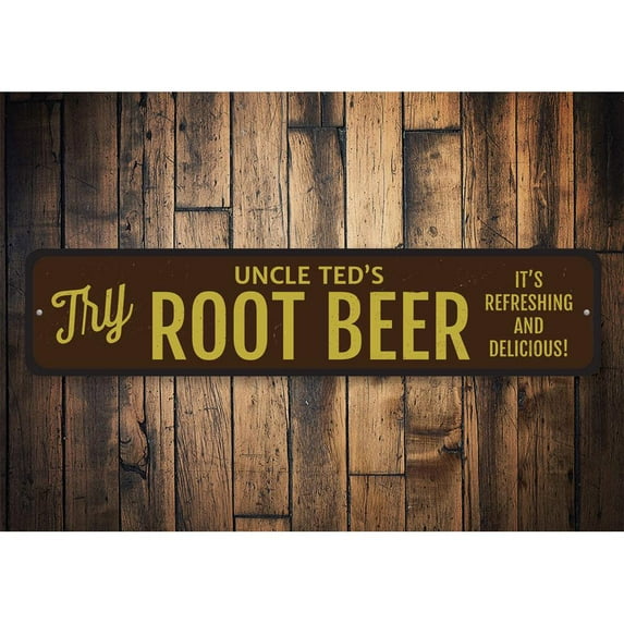 Root Beer Novelty Sign, Metal Wall Decor - 4x18 inches