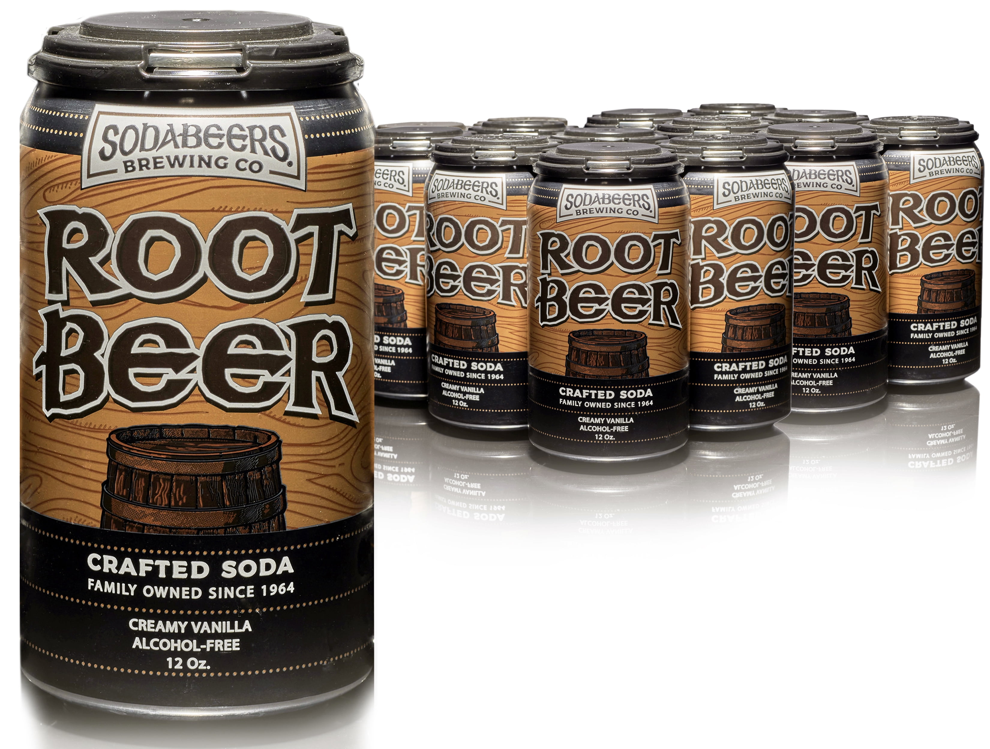 Root Beer | SodaBeers Brewing Co | Alcohol-Free, Gluten-Free Crafted Sodas Made With Natural Flavors and Real Sugar, Refreshing Fruit Beverages (12 Cans)