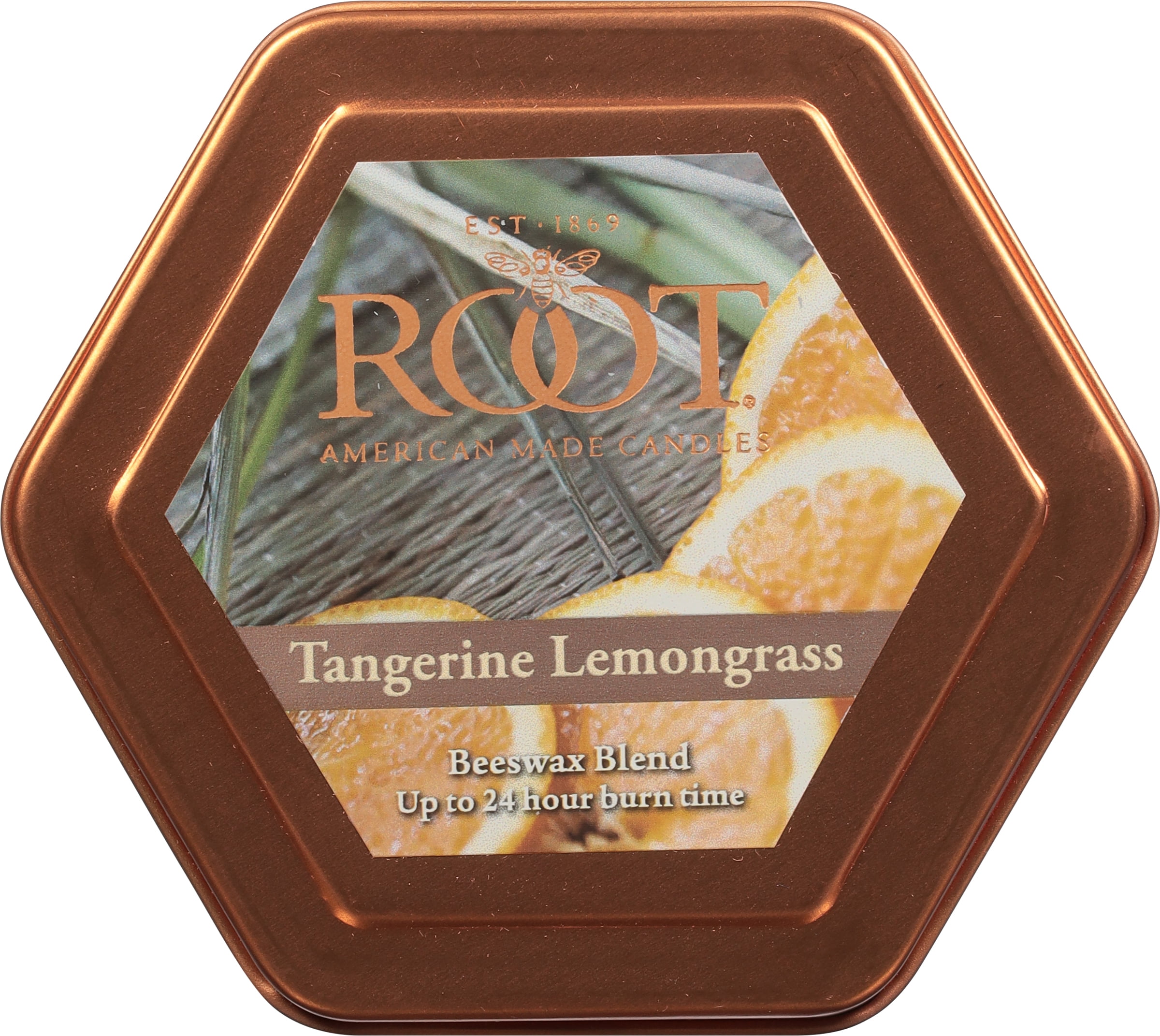 Root Candles Honeycomb Traveler Scented Beeswax Blend Candle, Tangerine Lemongrass