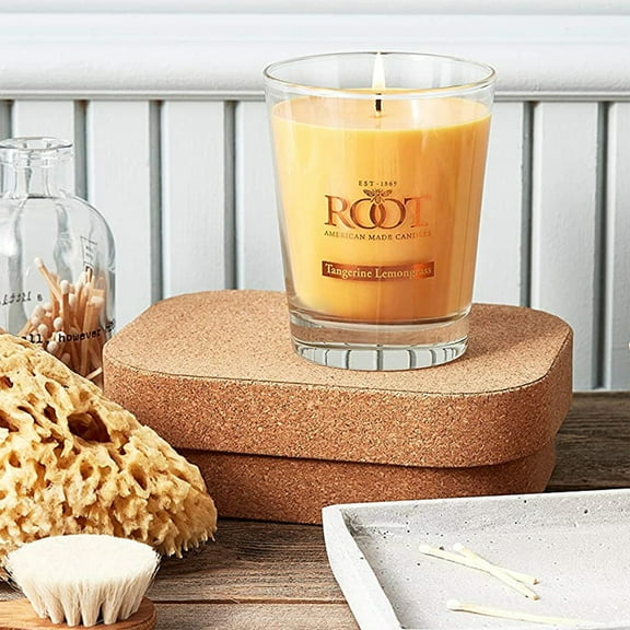 Root Candles Honeycomb Veriglass Scented Beeswax Blend Candle, Large, Tangerine Lemongrass