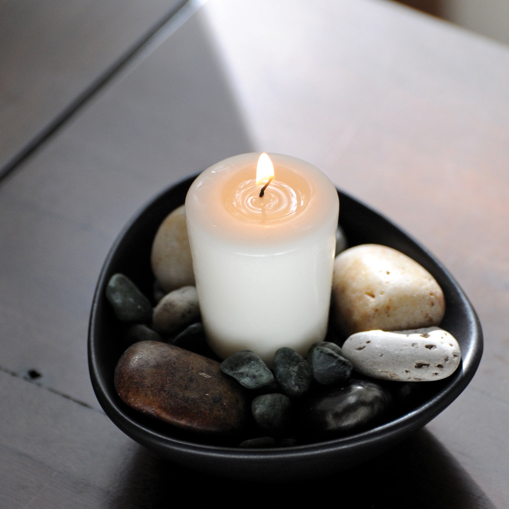 White Beeswax Scented Votive Candle Set of 3