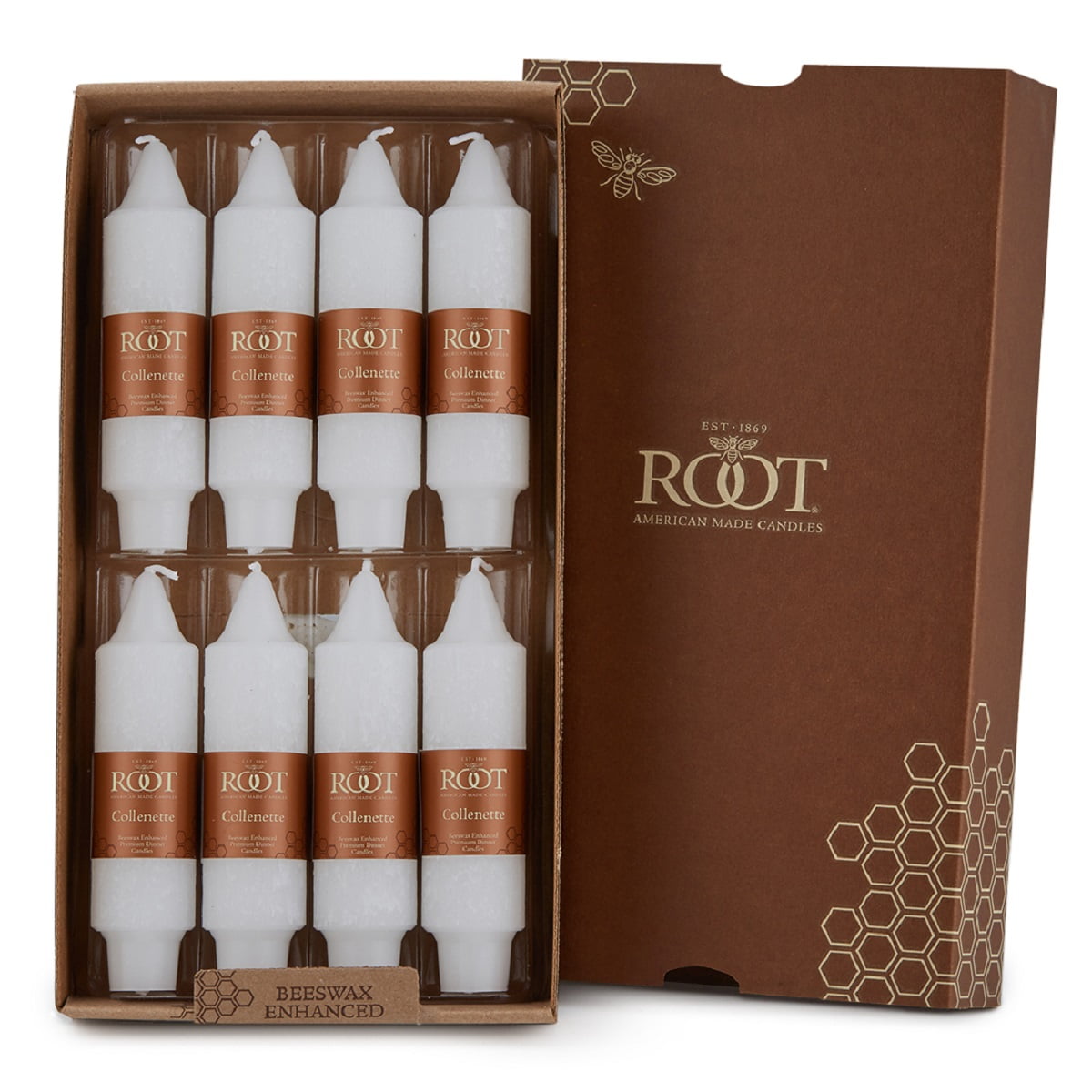 White Beeswax Scented Taper Candle Set
