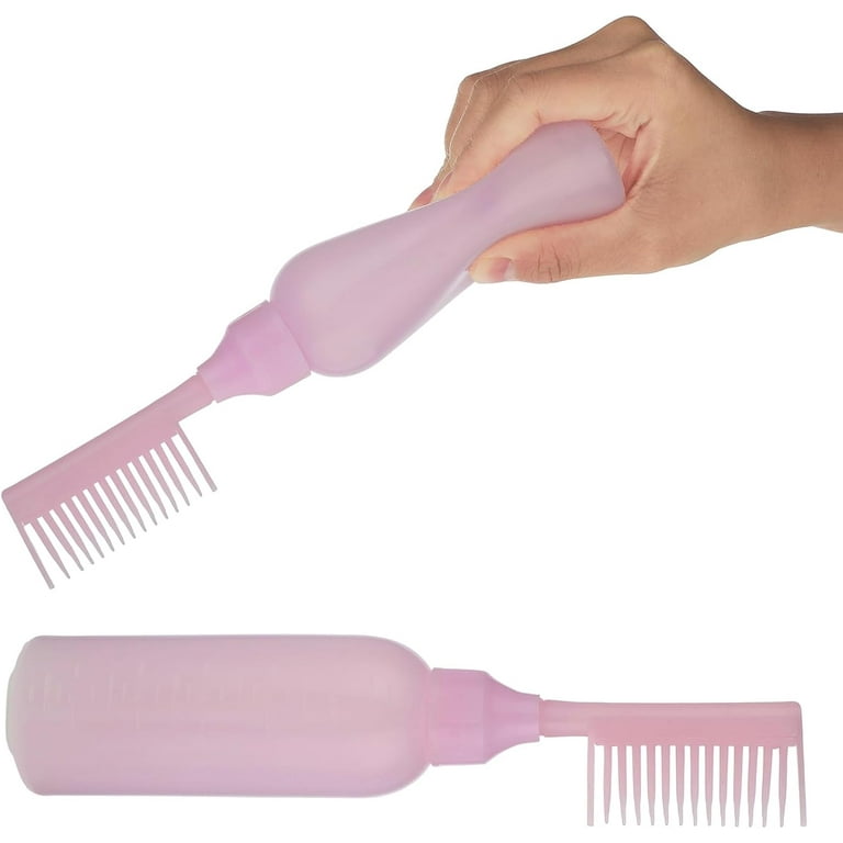 Root Comb Applicator Bottle 6 Ounce Hair Oil Applicator 2 Pack Applicator  Bottle for Hair Dye Bottle Applicator Brush with Graduated Scale, Purple