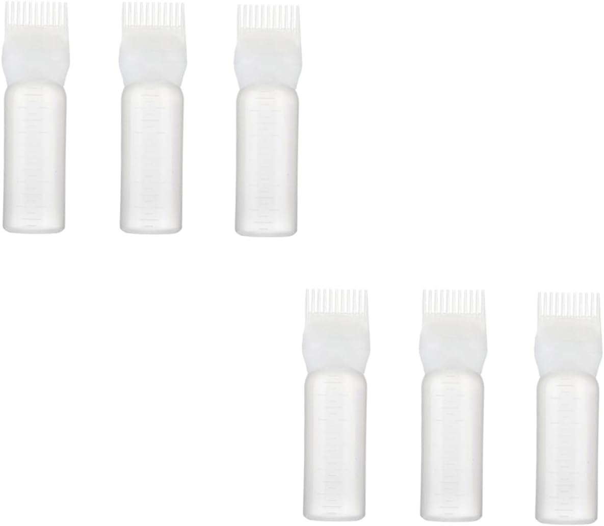 Root Comb Applicator Bottle 6 pcs Scalp Comb Plastic Coloring Bottle