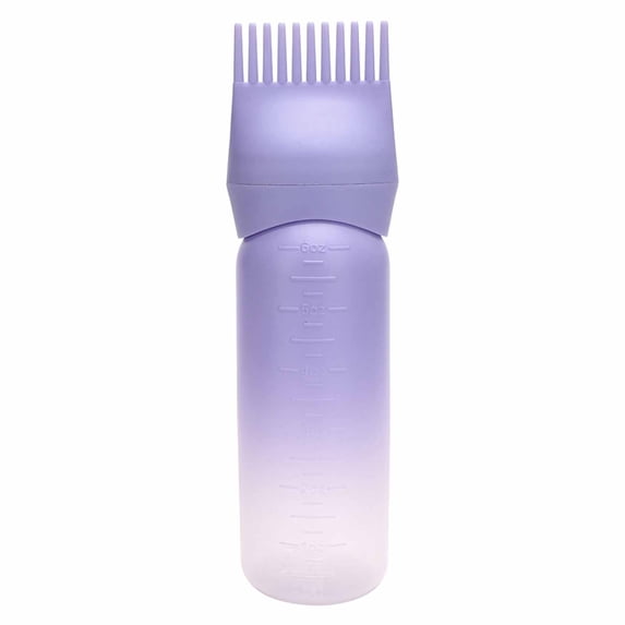 Root Comb Bottle Applicator, 6 Ounce Hair Dye and Oil Applicator with Graduated Scale, Reusable Plastic Bottle, Convenient for Hair Coloring and Oiling, Blue Color Makeup Organizers