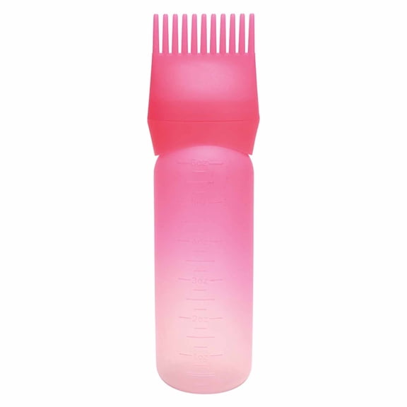 Root Comb Bottle Applicator, 6 Ounce Hair Dye and Oil Applicator with Graduated Scale, Reusable Plastic Bottle, Convenient for Hair Coloring and Oiling, Blue Color Makeup Organizers