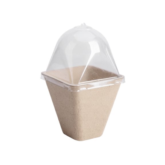 Root Control Seedling Cups, 3.1in Square Starter Pots with Vented Lids, Middle Drainage Hole, Biodegradable Germination Trays, Eco-Friendly Pots