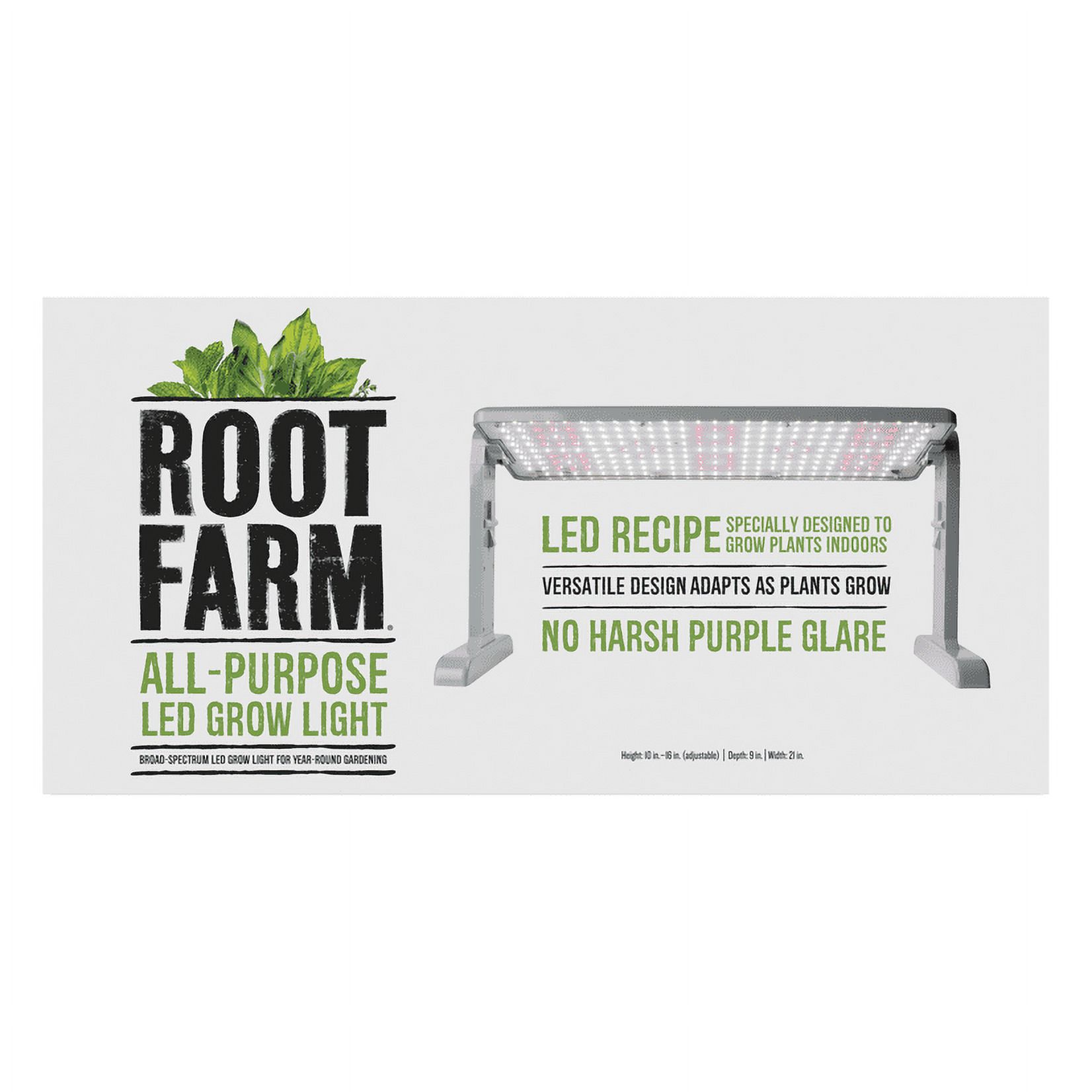 Root Farm All-Purpose LED Grow Light, 45W - Broad Spectrum Grow Lamp, for Indoor Hydroponic Plants, Energy Efficient - image 1 of 11