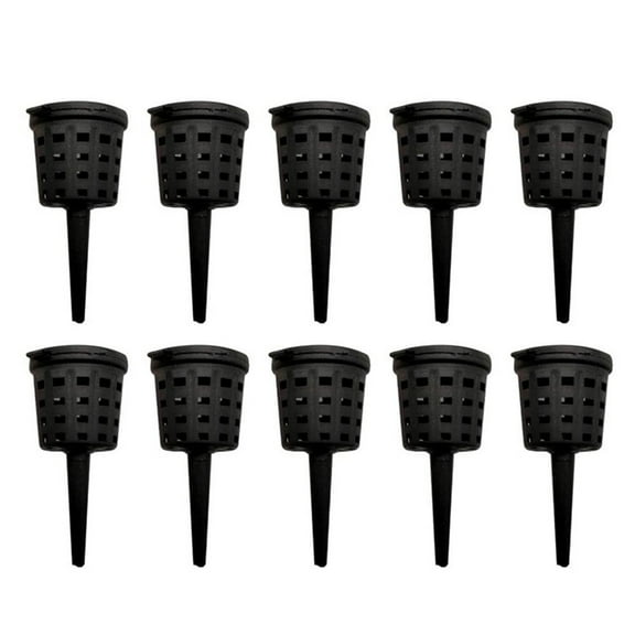 Root Fertilizer Baskets , 10 Piece Portable Fertilizer Box with Secure Lid , Durable Plastic Mesh and Synthetic Fiber , Aquarium Plant Care and Potted Bonsai Nutrient Management
