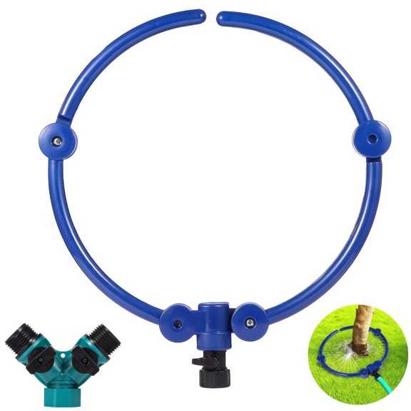 Root Irrigator, Adjustable 360 Tree Watering System with US Connector, Flexible Irrigation Kit for Efficient, Even Root Watering, Blue, Diameter 13"-37"