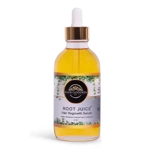 Hair Goddess LA Root Juice Hair Regrowth Serum for Unisex, Great for Men, Women and Children, Thinning, Shedding, Missing Edges, Dry, Brittle, Frizz Ease, 4 oz.