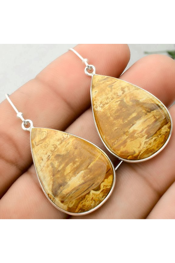 Root Plume Agate 925 Sterling Silver Handmade Earrings Jewelry E-1001 SDE87677