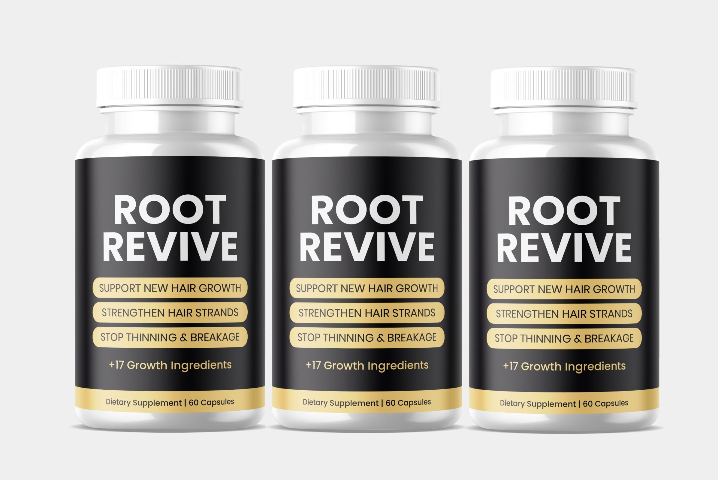 Root Revive Hair Growth Formula, 180 Capsules with Biotin, Vitamins and Herbal Blend - Made in the USA