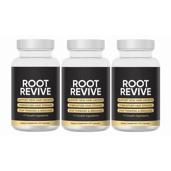 Root Revive Hair Growth Formula, 180 Capsules with Biotin, Vitamins and Herbal Blend - Made in the USA