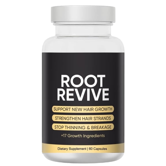 Root Revive Hair Growth Formula, 60 Capsules with Biotin, Vitamins and Herbal Blend - Made in the USA