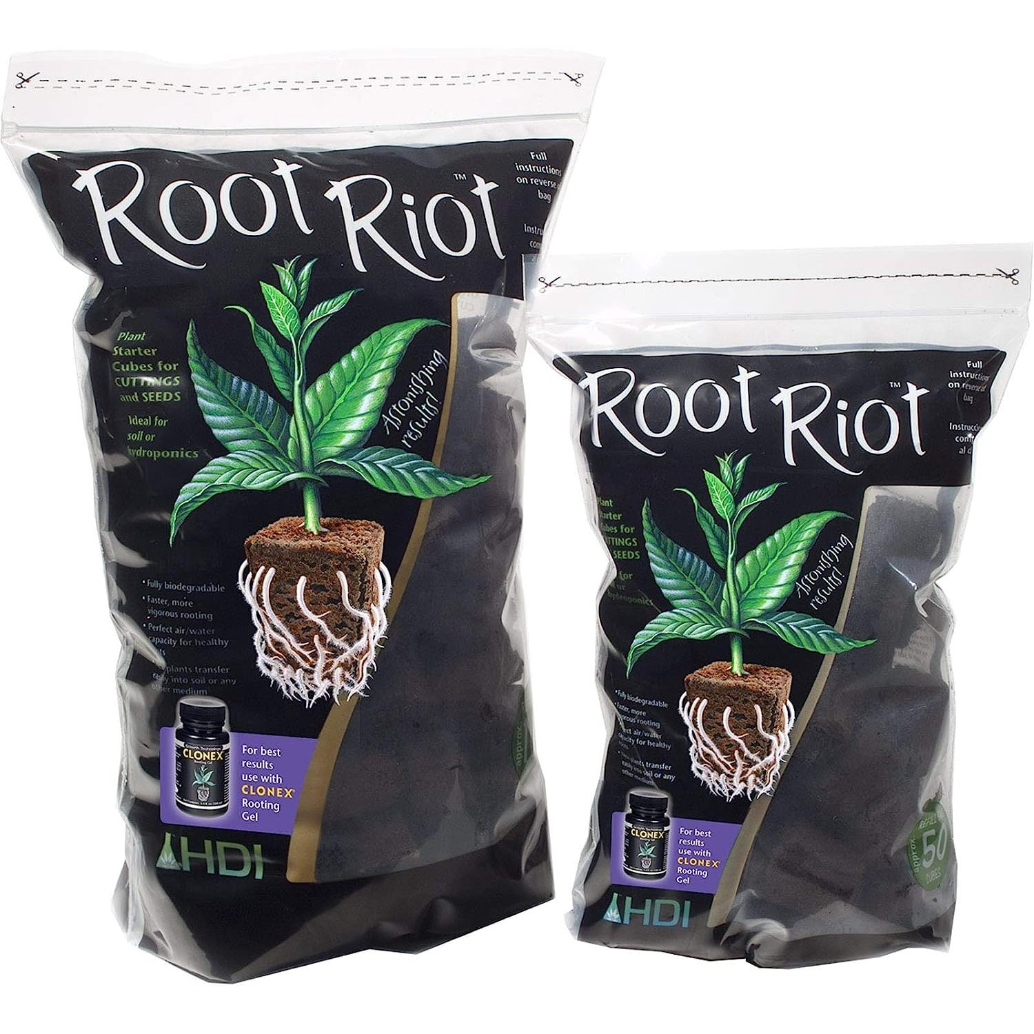 Root Riot Organic Plant Starter Cubes, Bag of 100 for Garden Cuttings ...