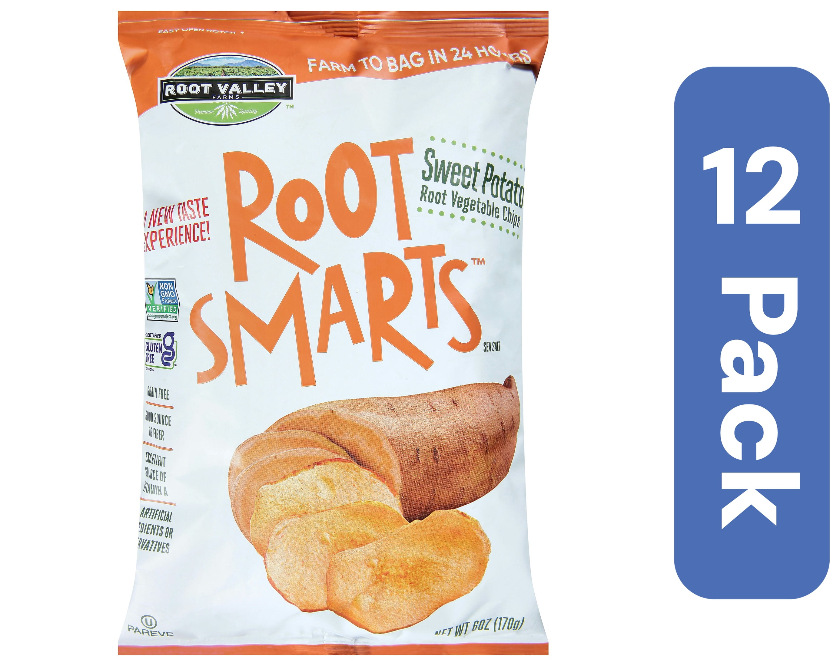 Root Smarts Sweet Potato Chips 6 oz (Pack Of 12) - Walmart.com