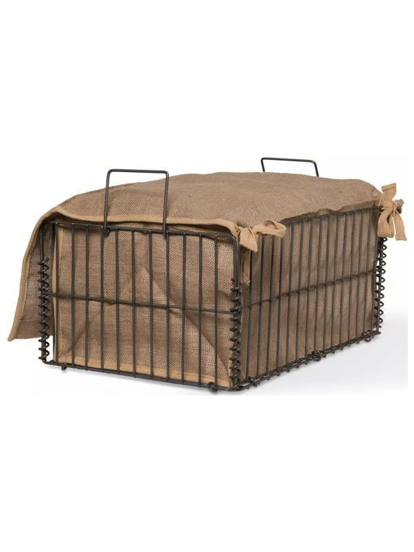Natural Burlap Jute Rectangular Kitchen Storage Bin
